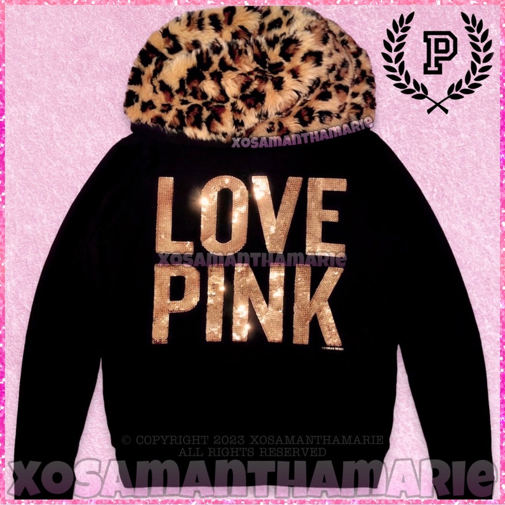VS PINK Bling Faux Fur Jacket